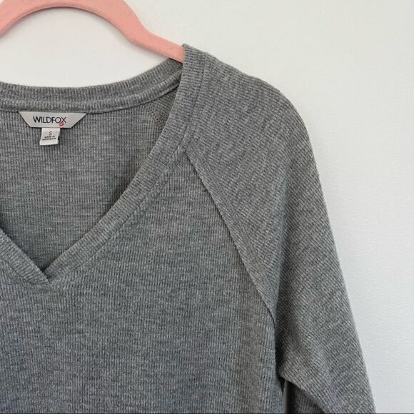Wildfox Haley Ribbed Soft Long Sleeve Grey Small - Picture 7 of 10